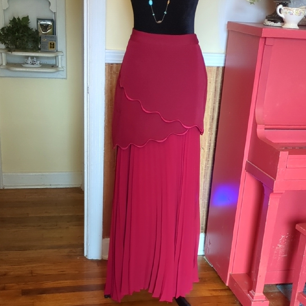 Gracia Pink Asymmetrical Large Maxi Skirt for Cocktail Events
